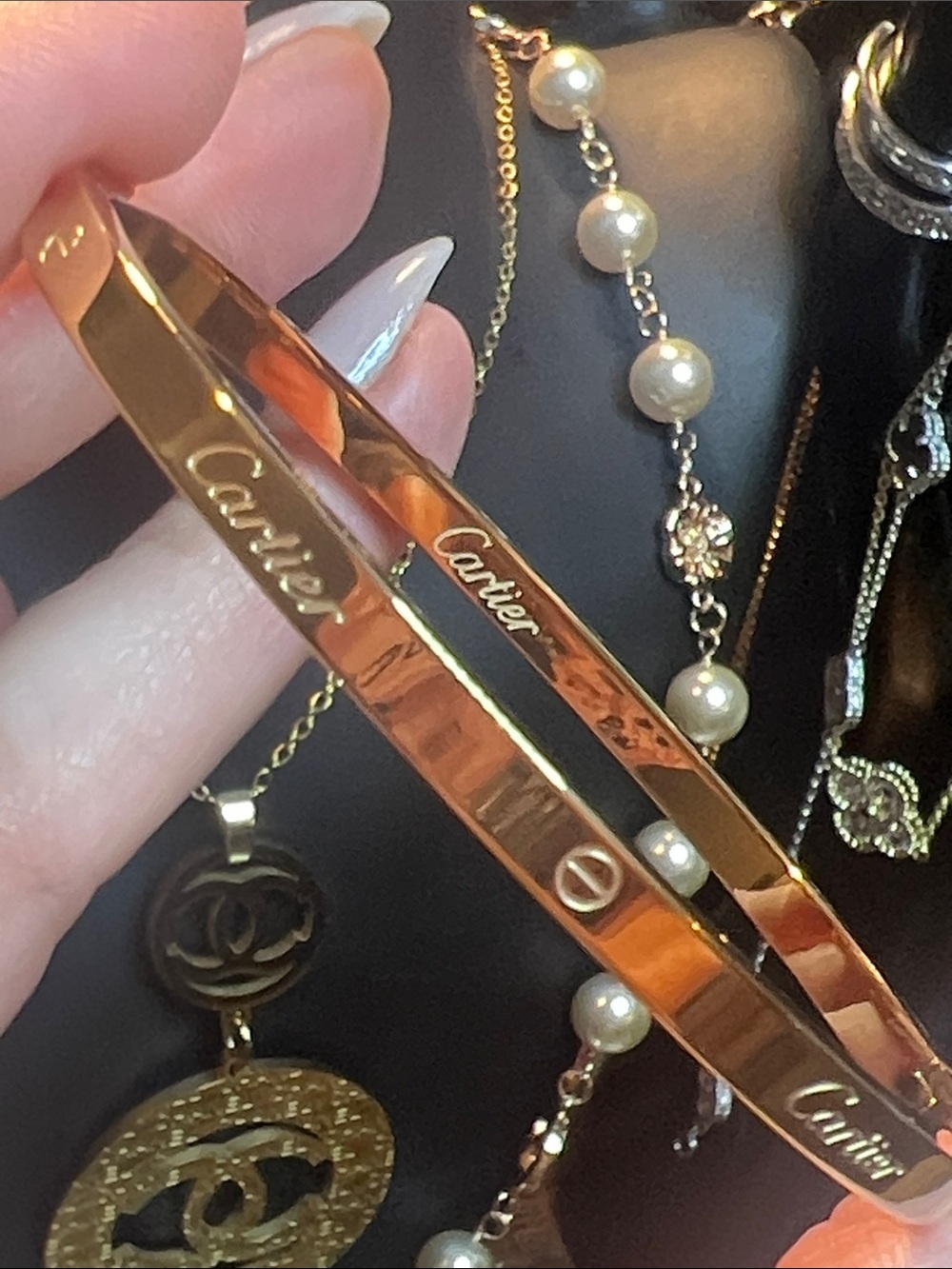 Stainless Steel Gold Tone Love Bracelet - Slim Signature Bangle
